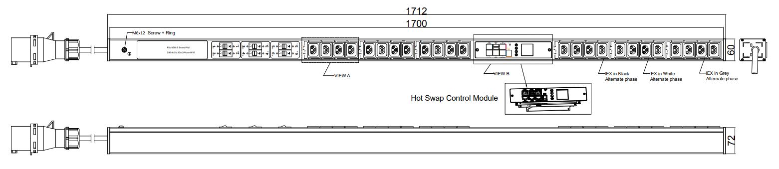 PIM-V-22-24IEX IPDU Per Inlet Monitored Bemeterde IPDU op afstand uitleesbaar per inlet