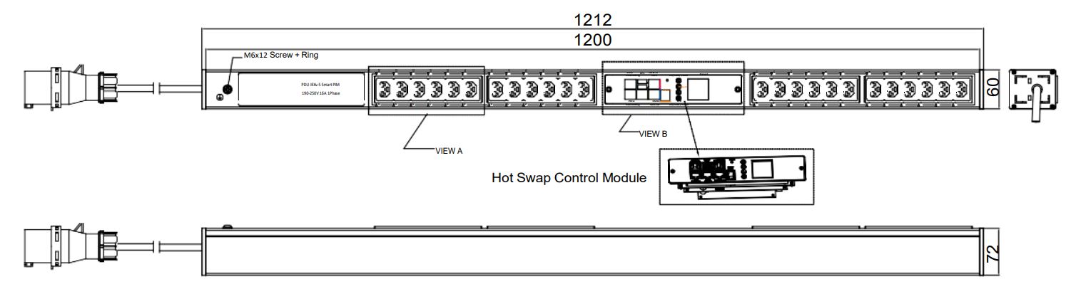 PIM-V-36-24IEX IPDU Per Inlet Monitored Bemeterde IPDU op afstand uitleesbaar per inlet