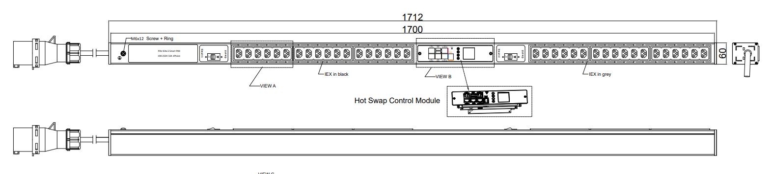 PIM-V-72-36IEX IPDU Per Inlet Monitored Bemeterde IPDU op afstand uitleesbaar per inlet