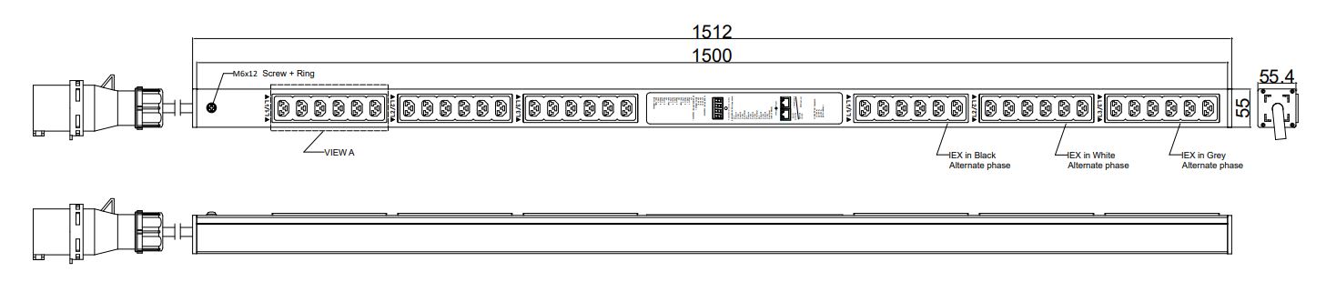 PIML-V-11-36IEX IPDU Per Inlet Monitored Light Metered Intelligent Power Distribution with remote internet access for information per inlet. (No SNMP Controller)