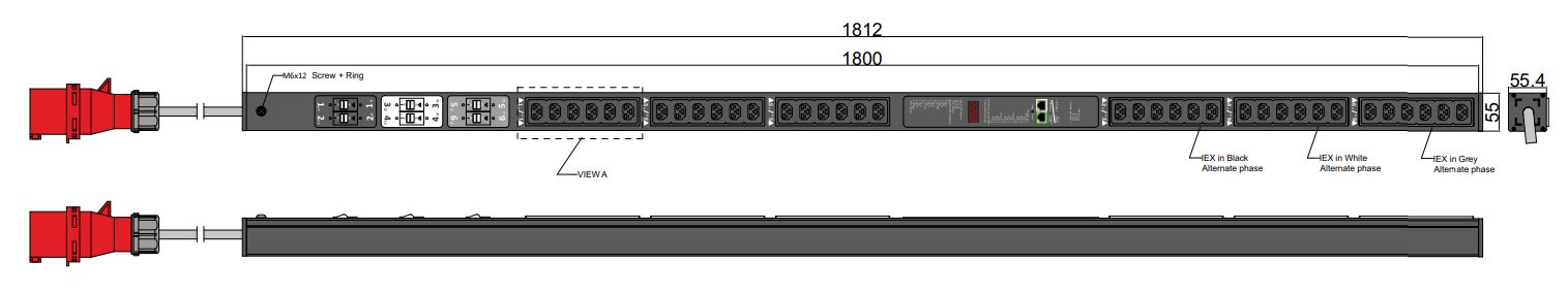 PIML-V-22-36IEX IPDU Per Inlet Monitored Light Bemeterde IPDU op afstand uitleesbaar per inlet (Geen SNMP Controller)
