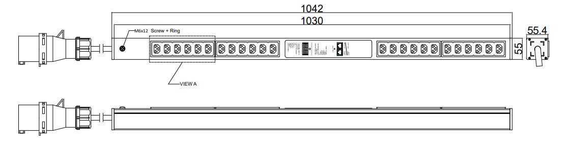 PIML-V-36-24IEX IPDU Per Inlet Monitored Light Bemeterde IPDU op afstand uitleesbaar per inlet (Geen SNMP Controller)