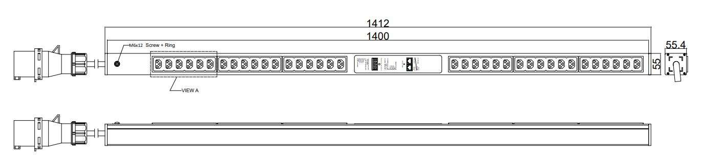 PIML-V-36-36IEX IPDU Per Inlet Monitored Light Bemeterde IPDU op afstand uitleesbaar per inlet (Geen SNMP Controller)