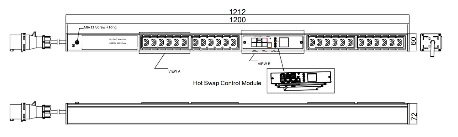 POM-V-36-24IEX IPDU Per Outlet Monitored Bemeterde IPDU op afstand uitleesbaar per outlet