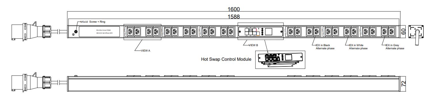 POMS-V-11-24IEX IPDU Per Outlet Monitored & Switched Metered Intelligent Power Distribution Unit with remote internet access for information and on/off switching per outlet